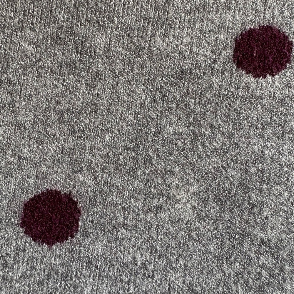 Arabella & Addison Gray Polka Dot Sweater‎ 2X Roll Tab Sleeve 3/4 Length EUC - Picture 4 of 6